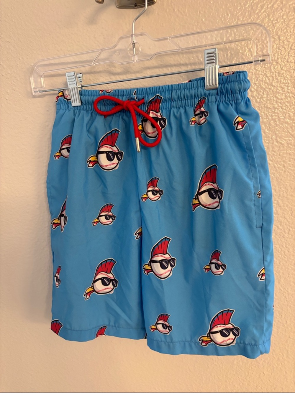Basebalism Baseball Graphic Trunks with Red Drawstring